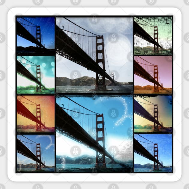 Golden Gate Bridge colorful Photo Collage Sticker by Christine aka stine1